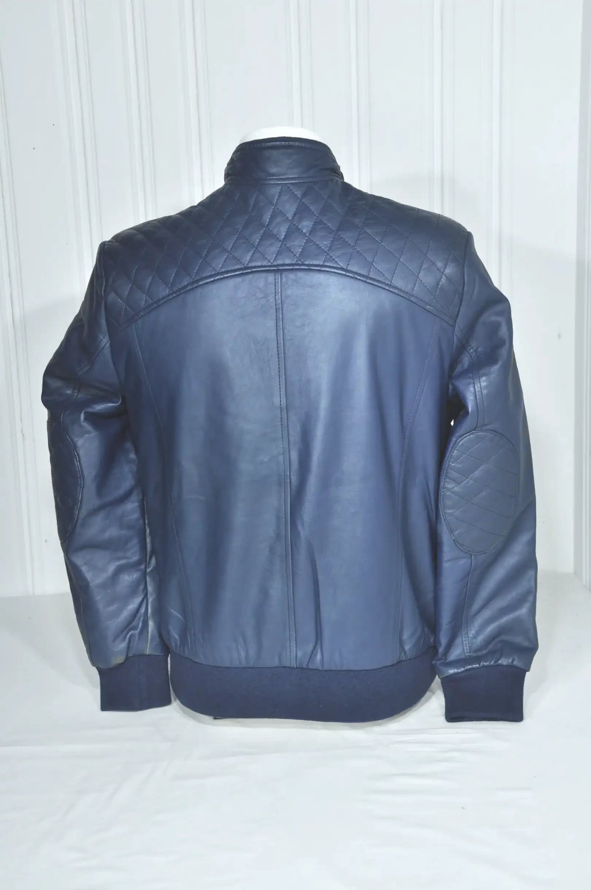 Blouson en cuir bleu RF – Taille M