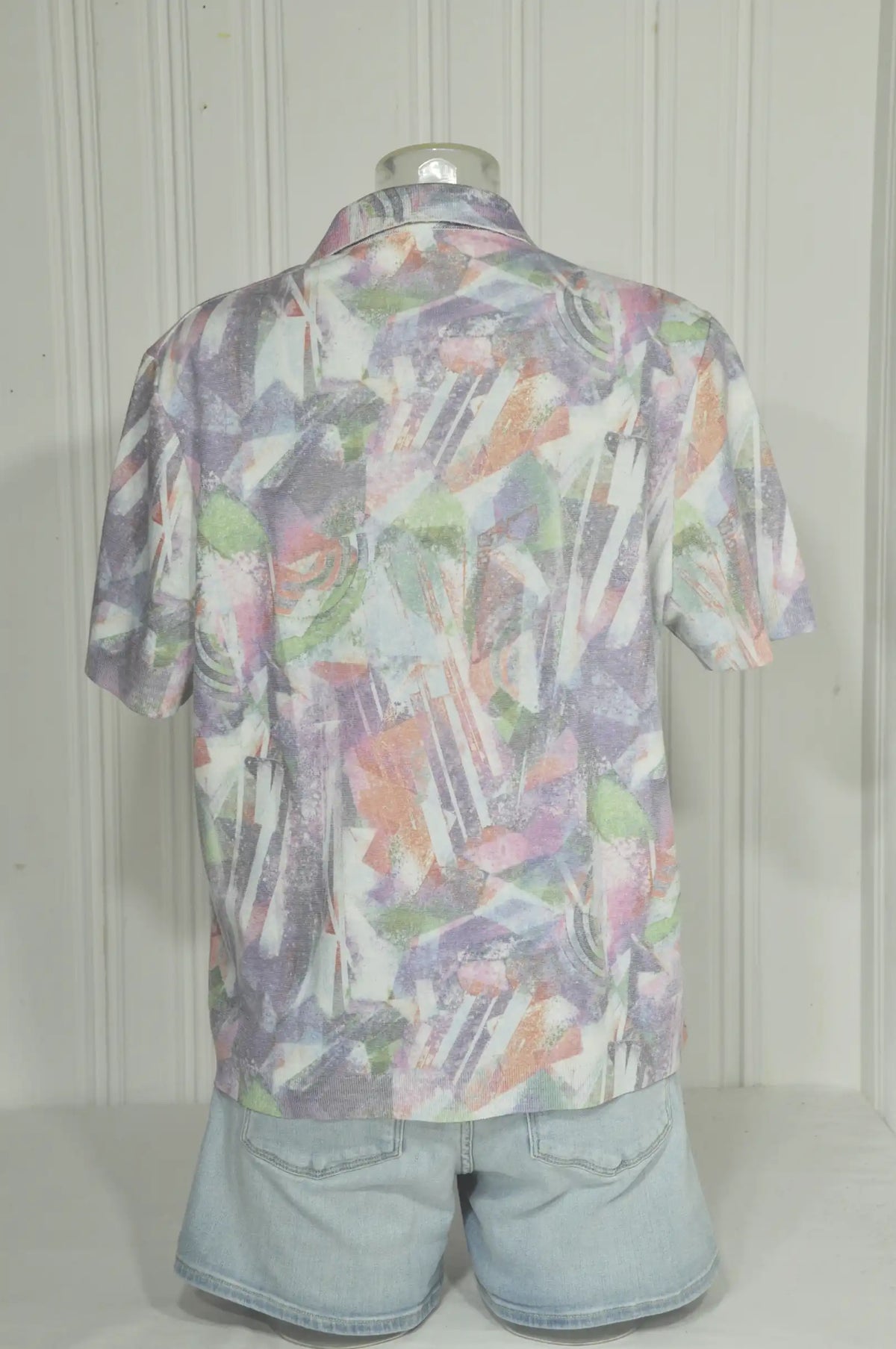 Polo vintage Tricot RODAM imprimé pastel – Taille 5/L