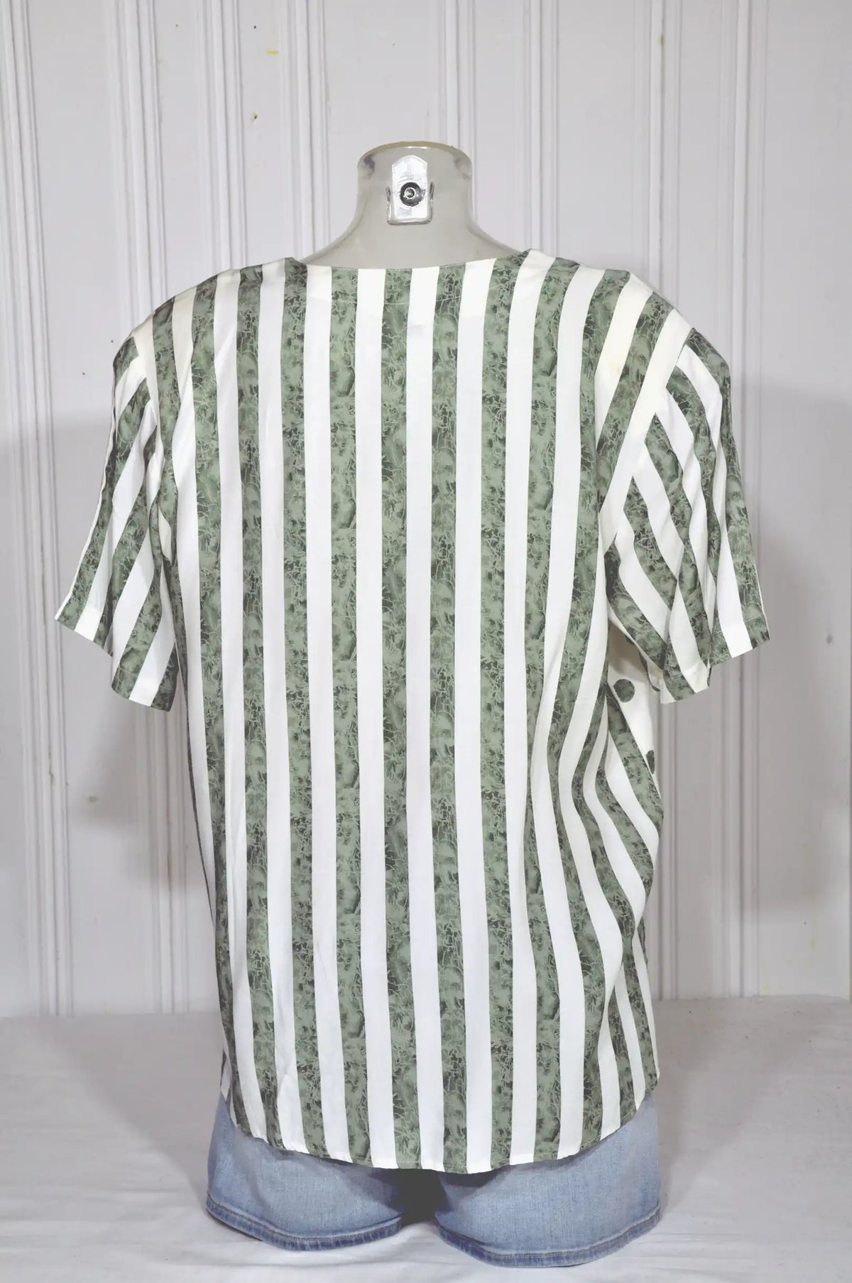 Chemise vintage rayée à pois – Taille M