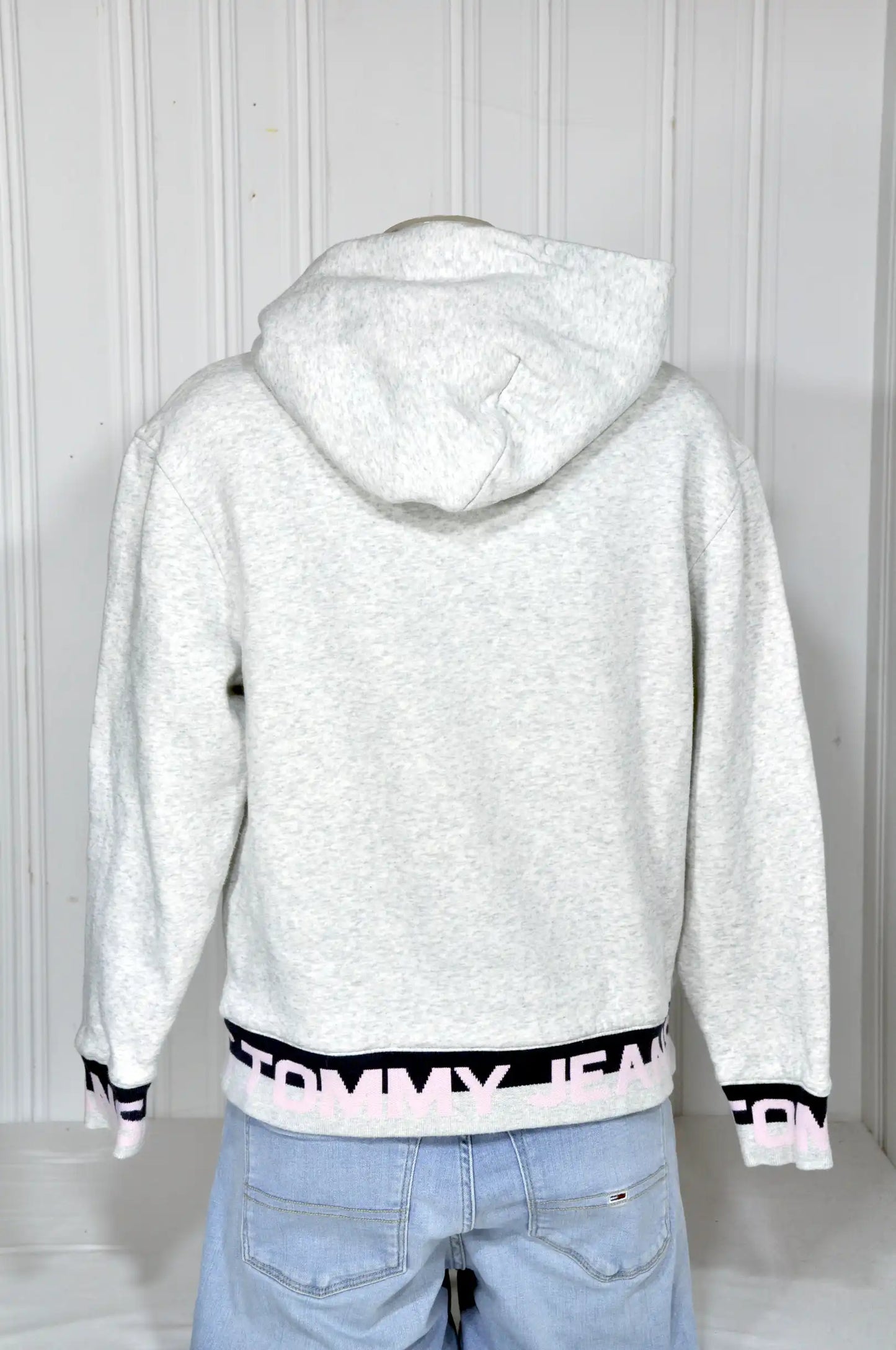 Sweat à capuche Tommy Jeans vintage gris – Taille M