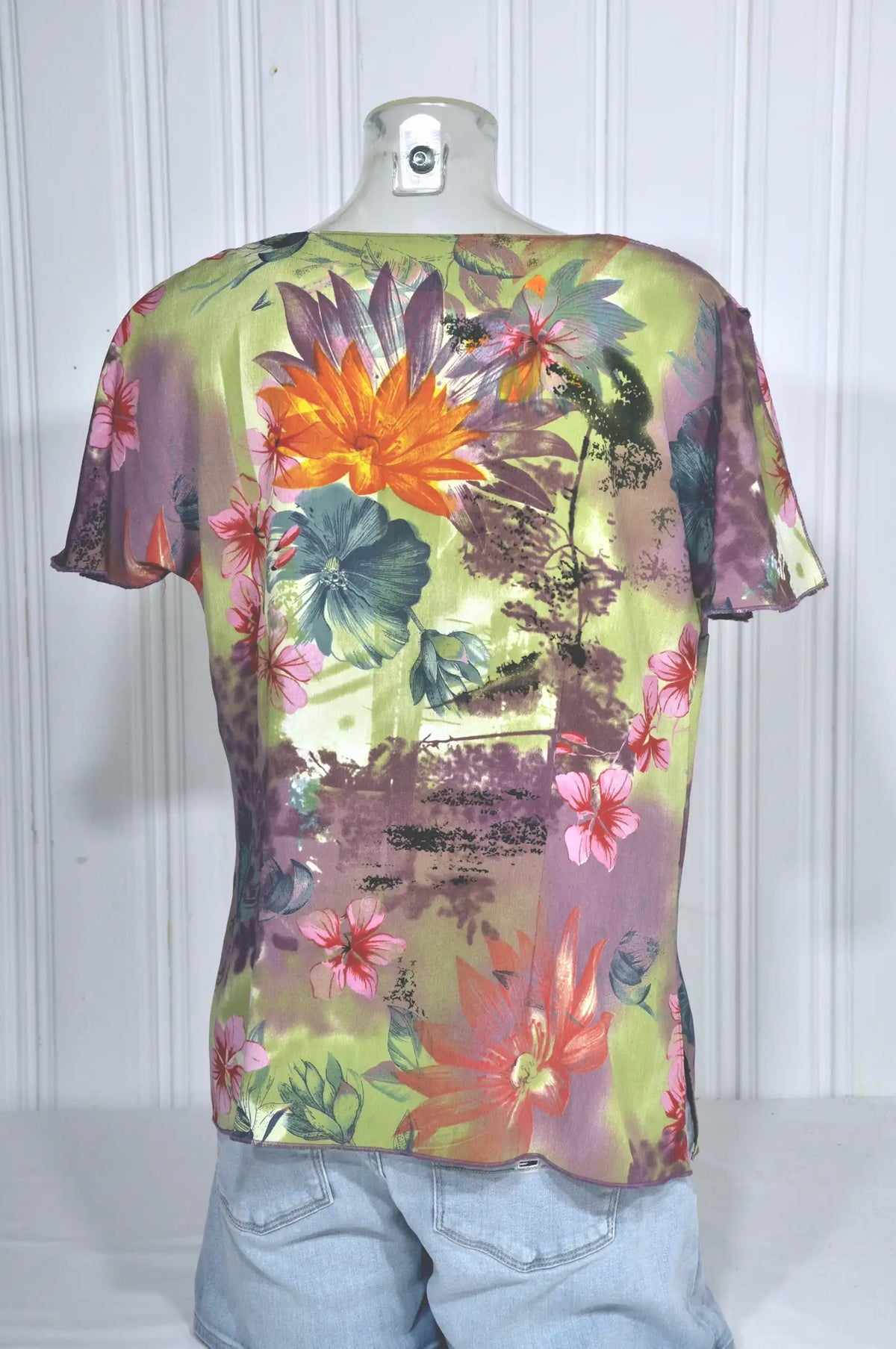 Chemisier GUY DUBOIS vintage fleuri – Taille L