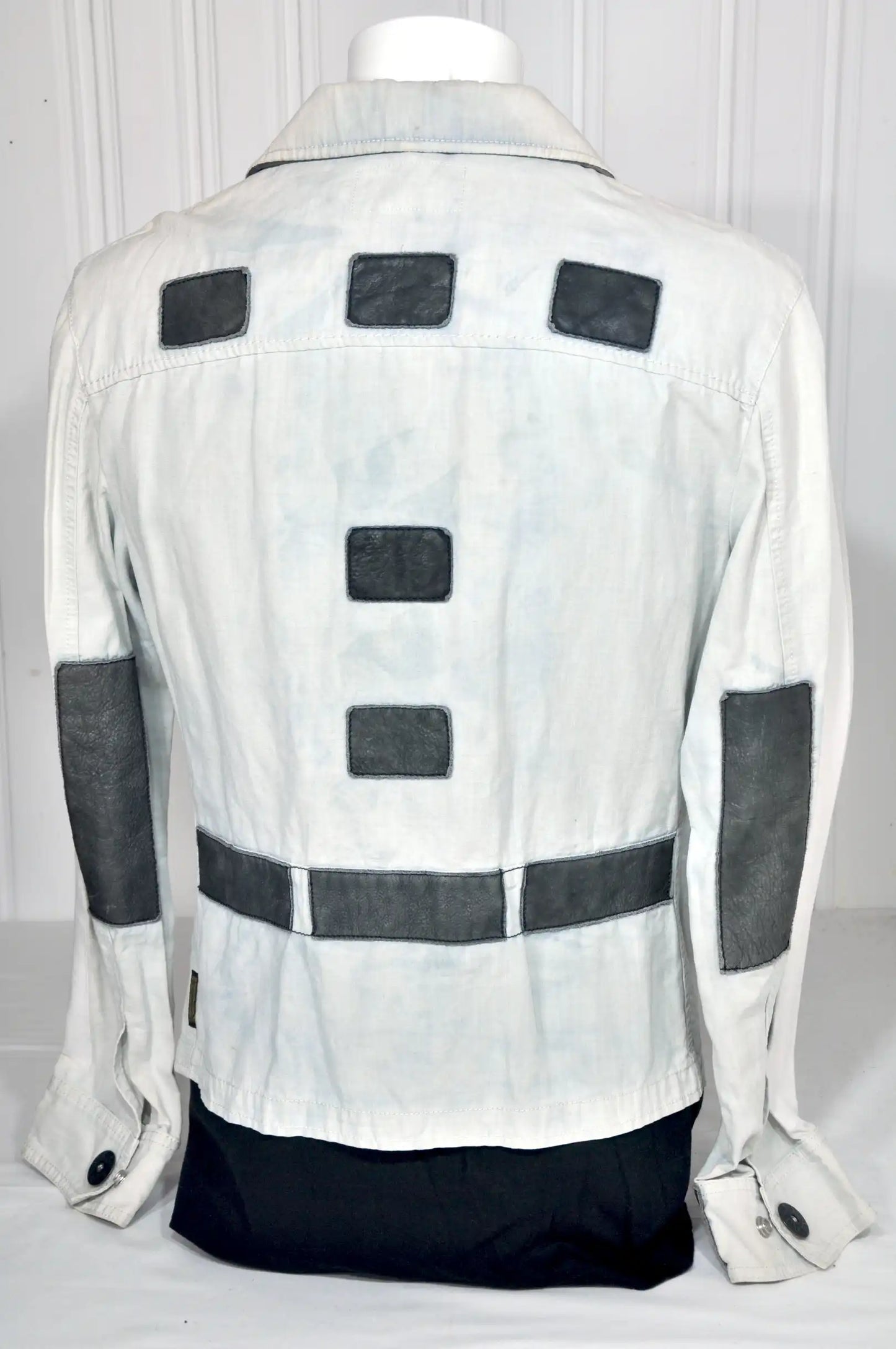 Veste Armani Jeans en jean fin et cuir – Taille M (38)