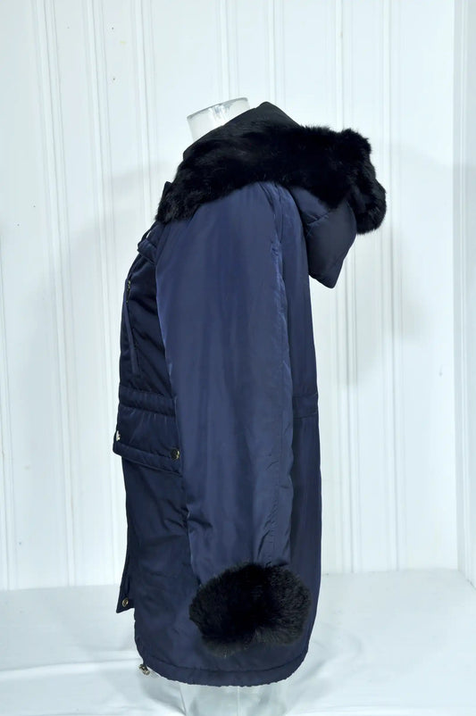 Parka femme SANDRO bleu marine à capuche – Taille 1 (S)