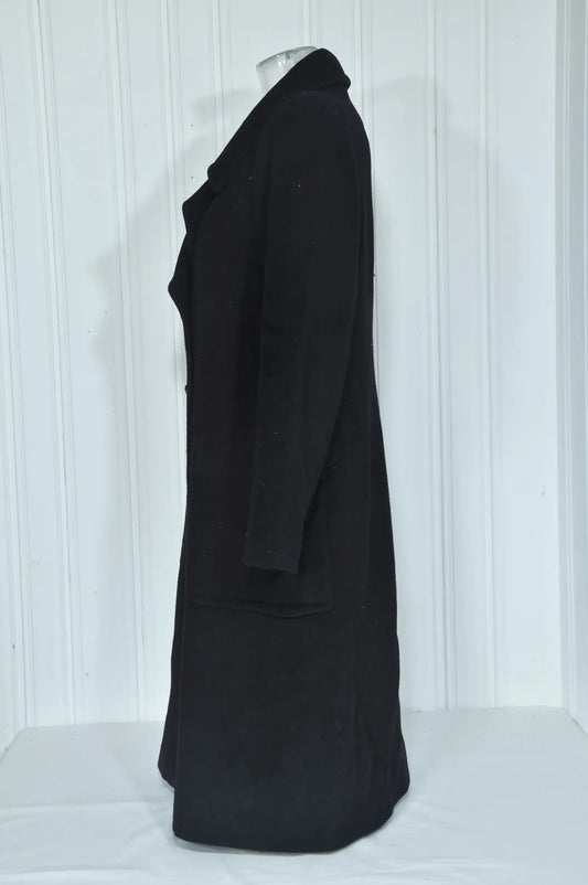 Manteau long noir H&M en laine mélangée – Taille 40