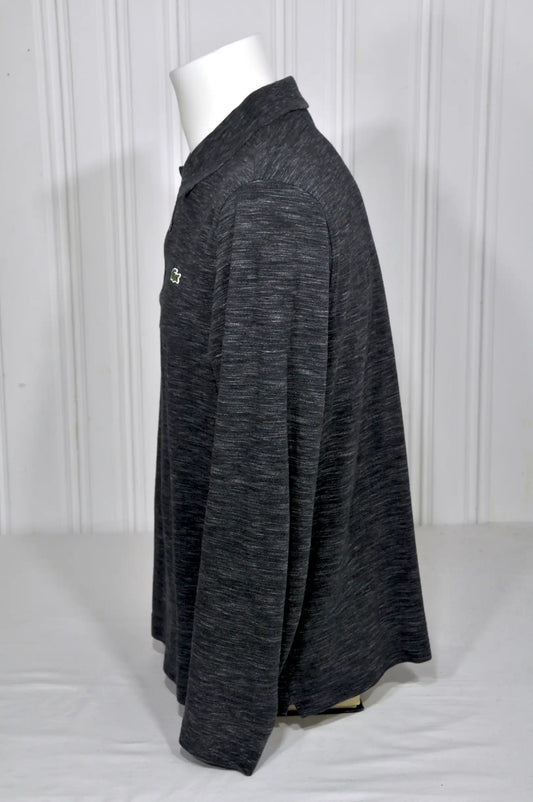 Polo Lacoste Manches Longues Gris Anthracite Chiné – Taille L