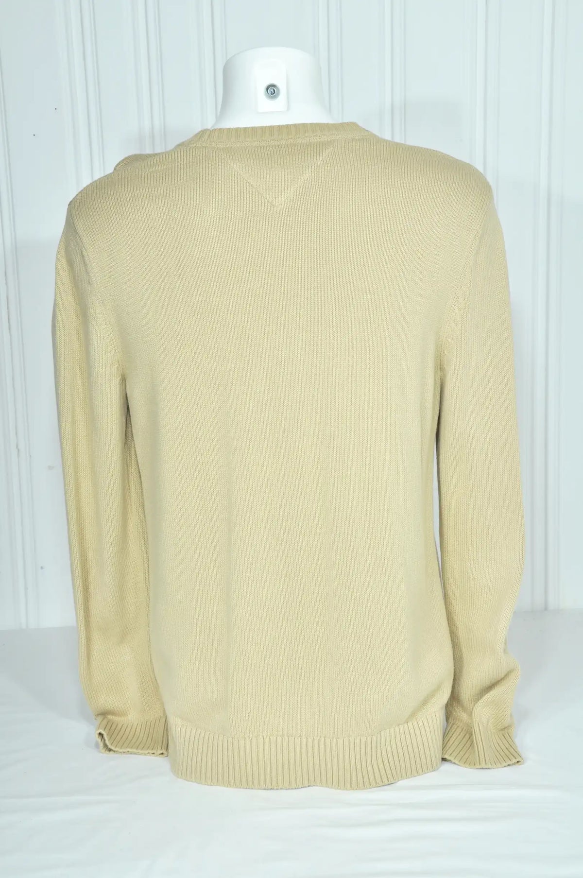 Pull Tommy Jeans homme beige en coton – Col rond – Taille M