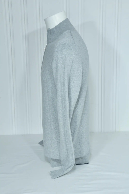 Pull Tommy Hilfiger Golf gris clair à col zippé – Taille S