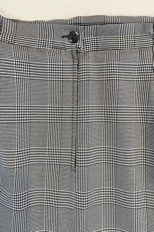 Jupe vintage Prince-de-Galles noir & blanc – Taille 46