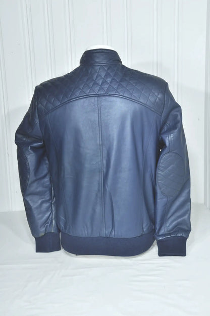 Blouson en cuir bleu RF – Taille M