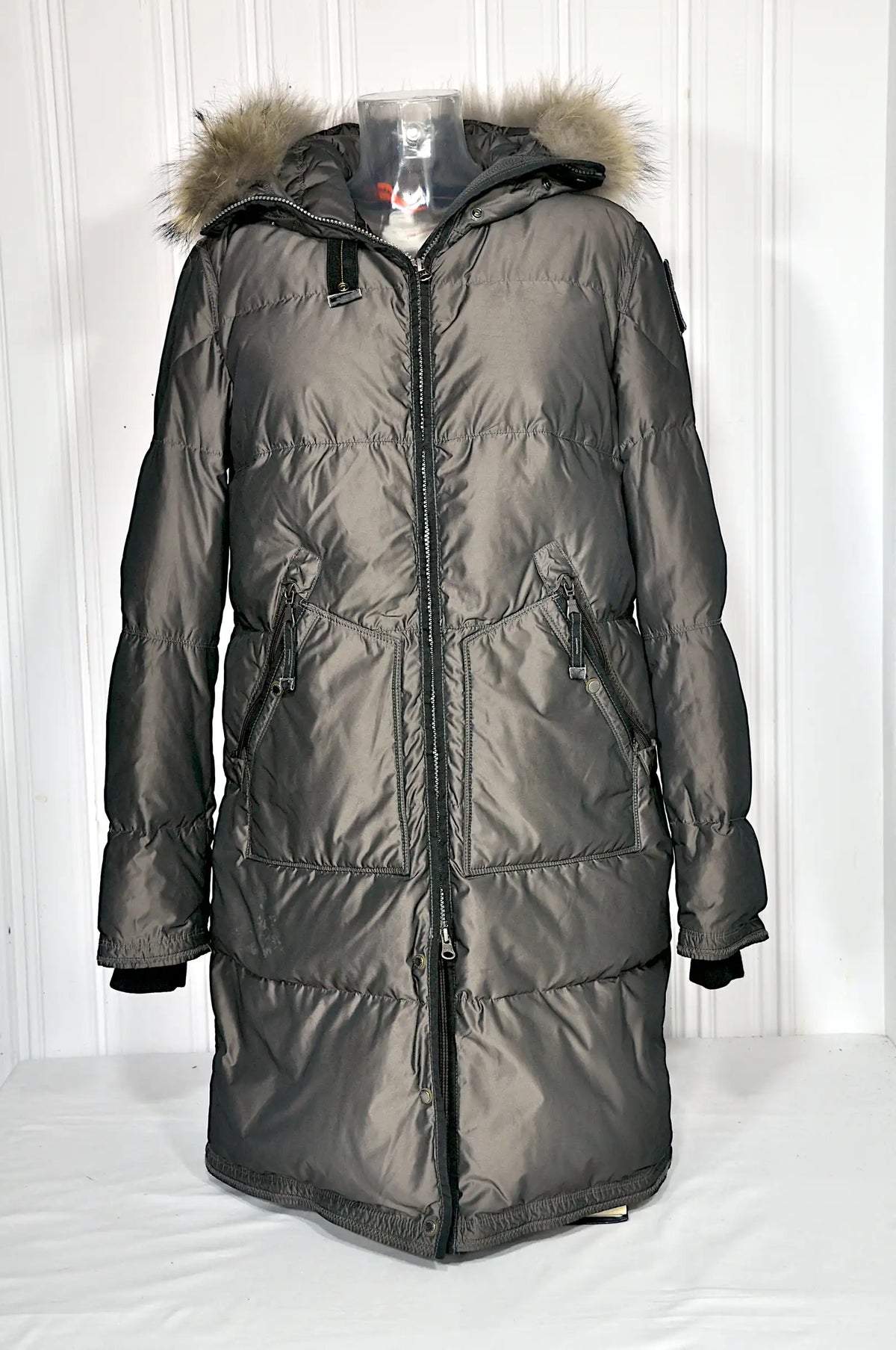 Parajumpers PJS – Doudoune longue kaki à capuche – Taille L