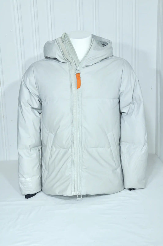 Doudoune grise à capuche Gertrude + Gaston – Taille 2 / M