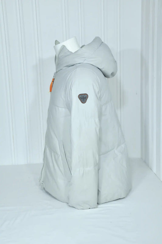 Doudoune grise à capuche Gertrude + Gaston – Taille 2 / M