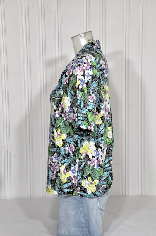 Chemise vintage fleurie multicolore – Taille 44
