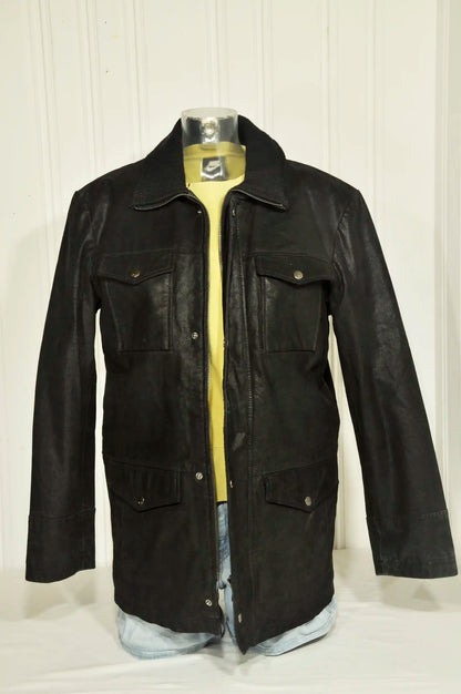 Veste DEVRED en daim noir – Taille M