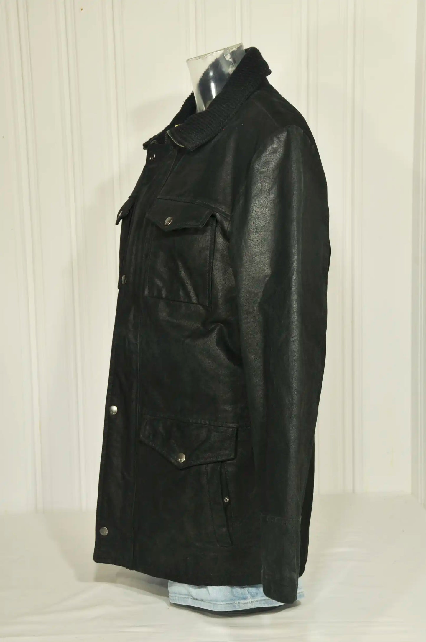 Veste DEVRED en daim noir – Taille M