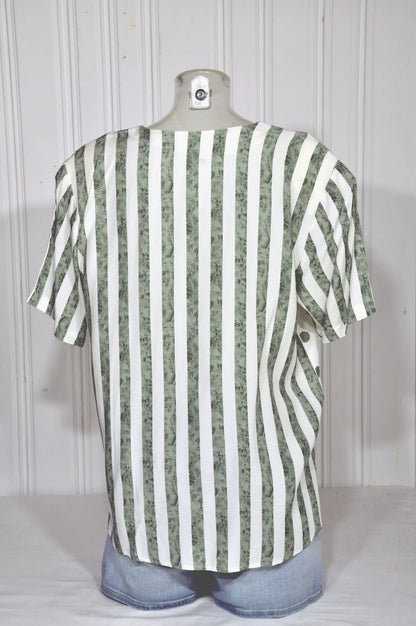 Chemise vintage rayée à pois – Taille M