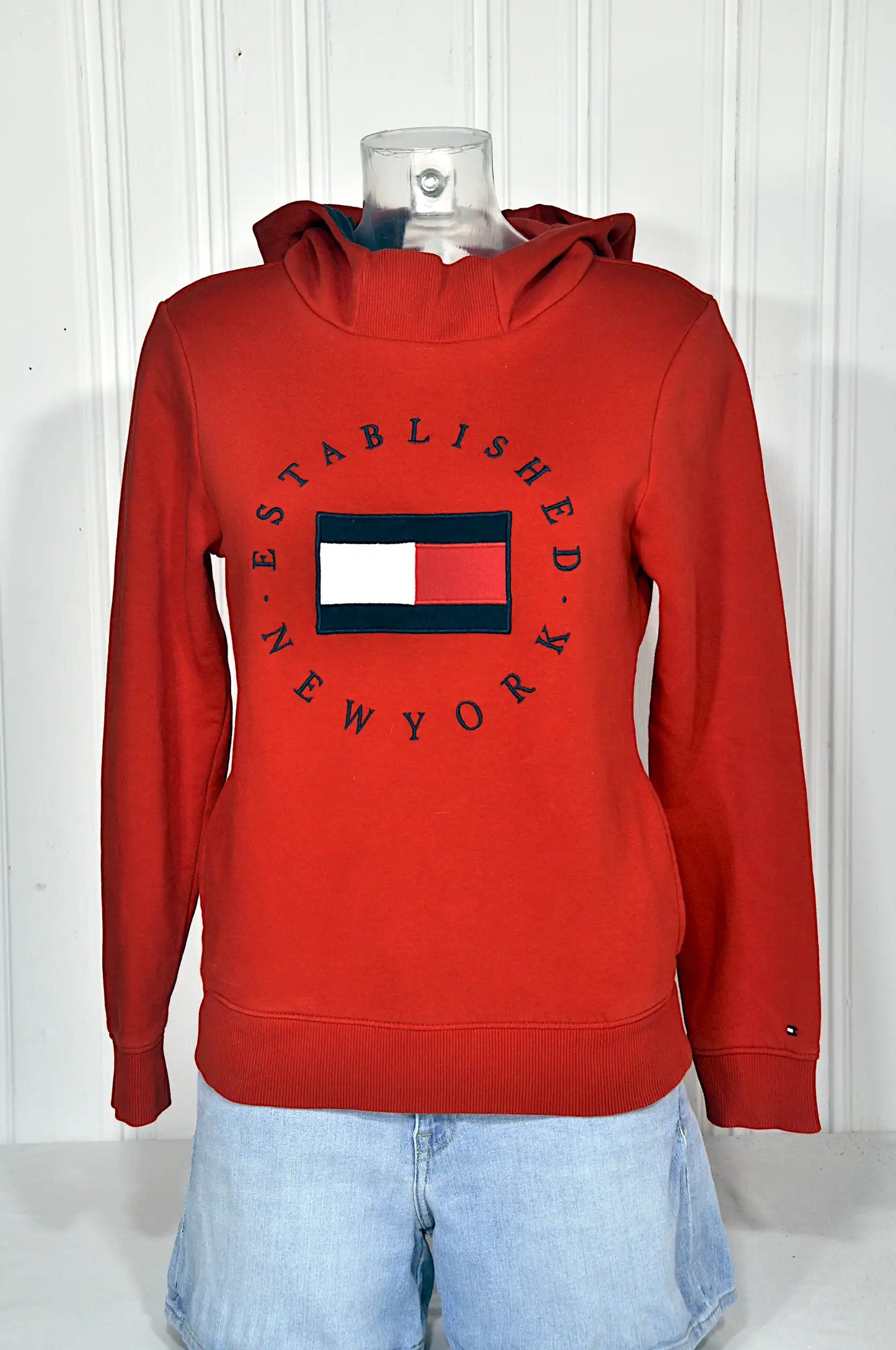 Sweat à capuche Tommy Hilfiger junior rouge – Taille 164