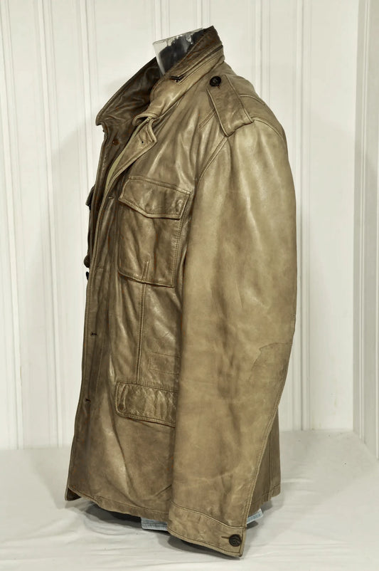 Veste en cuir Marlboro Classics vintage – XXL – Camel