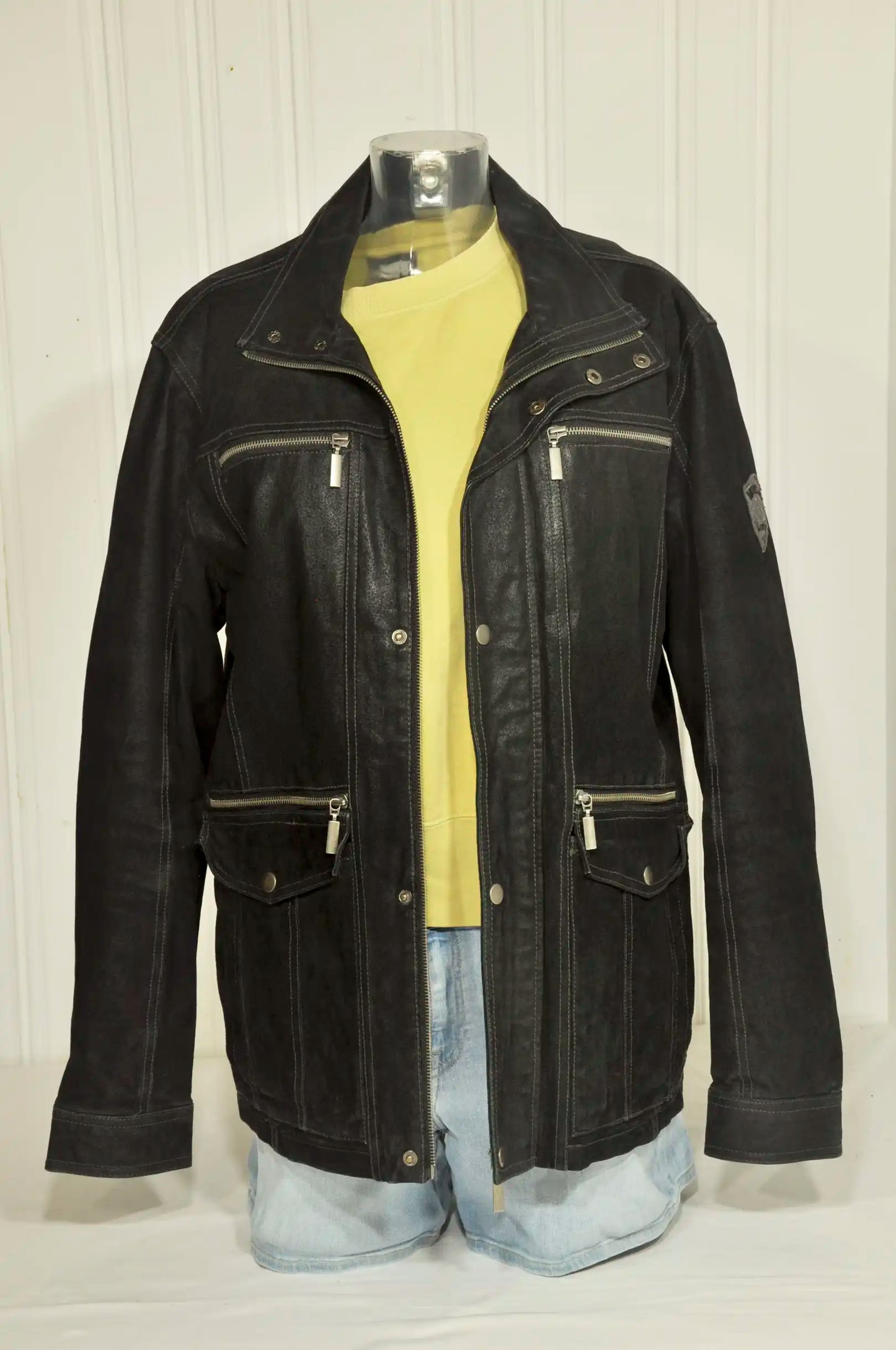 Veste Bruce Field en daim noir – Taille M