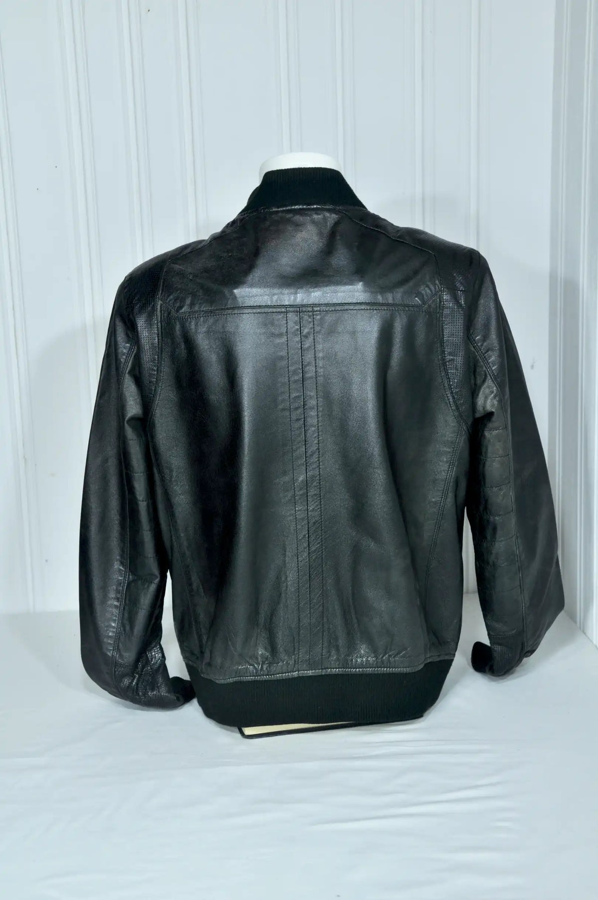 Blouson bomber en cuir noir JODHPUR – Taille XL