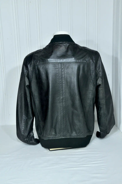 Blouson bomber en cuir noir JODHPUR – Taille XL