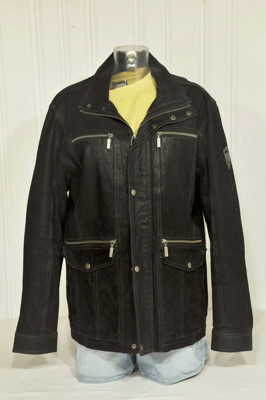 Veste Bruce Field en daim noir – Taille M