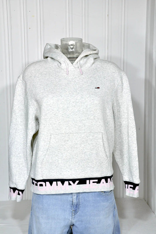Sweat à capuche Tommy Jeans vintage gris – Taille M
