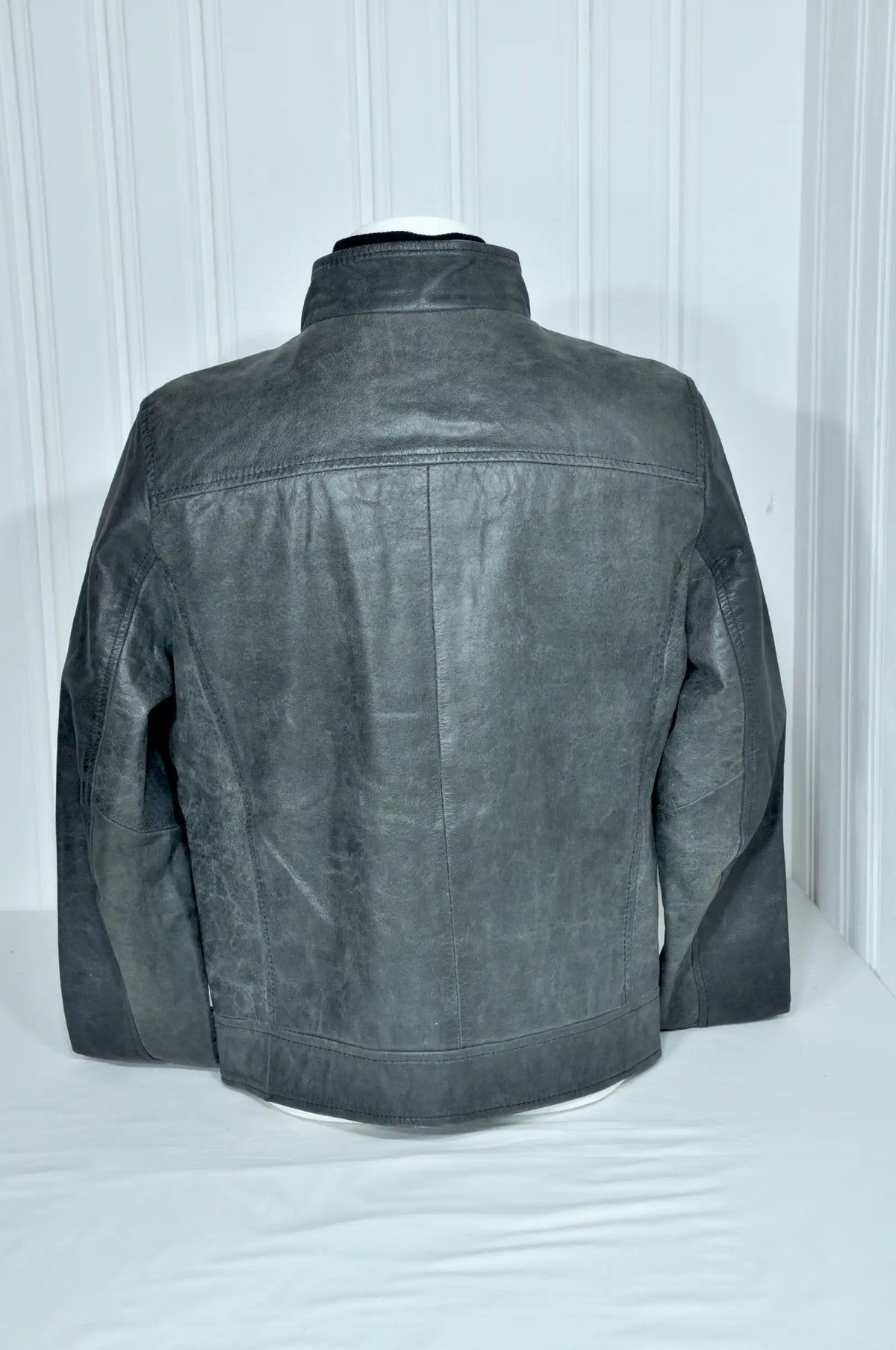 Blouson en cuir vert patiné OAKWOOD – Taille S