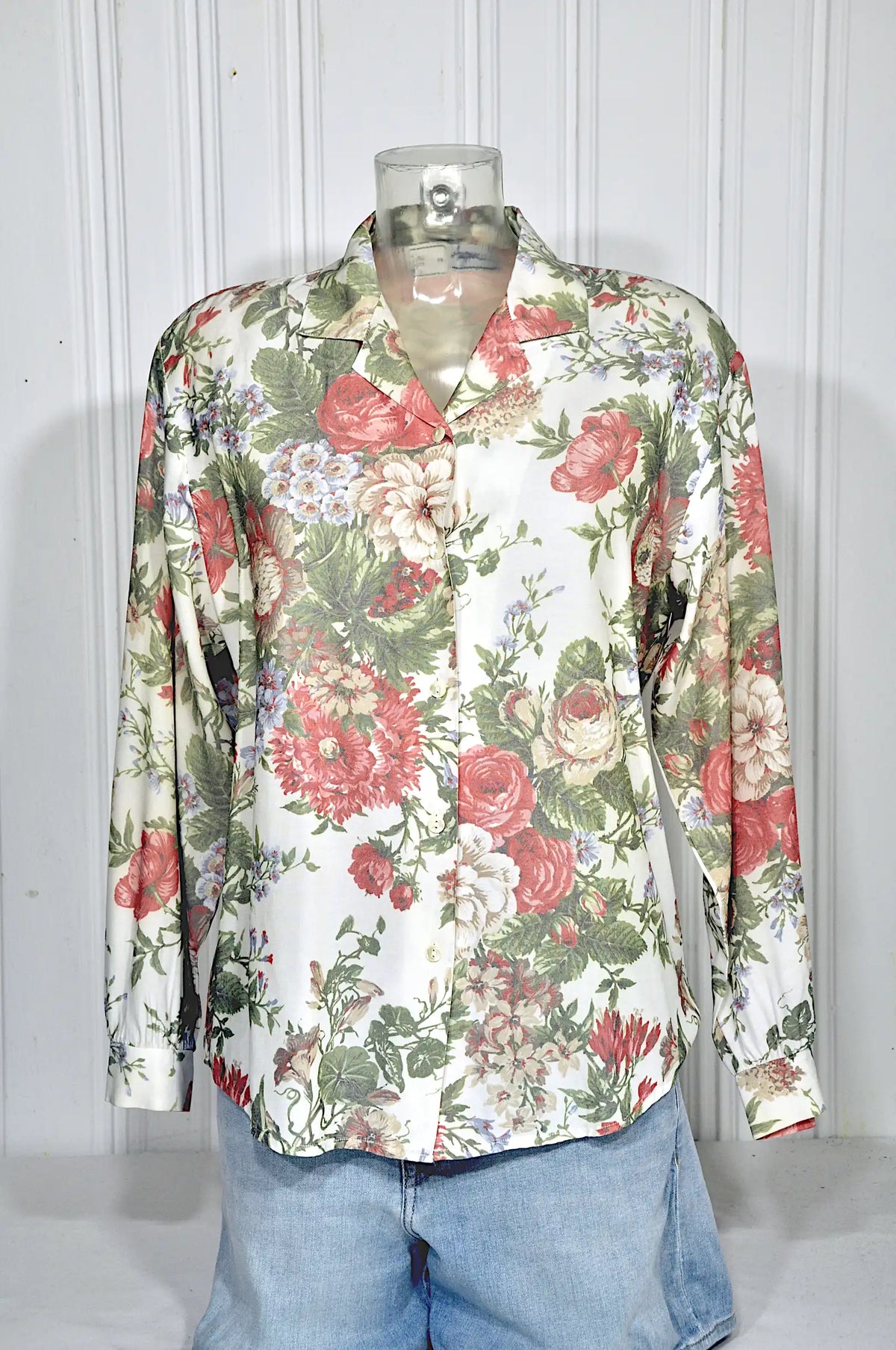 Chemise AUGURE vintage fleurie – Taille L