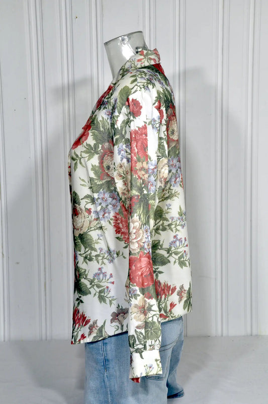 Chemise AUGURE vintage fleurie – Taille L