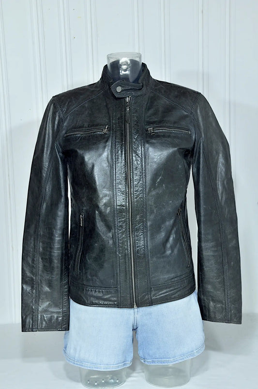 Blouson en cuir noir CELIO – Taille S