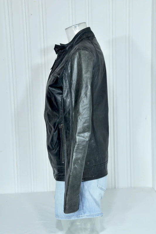 Blouson en cuir noir CELIO – Taille S