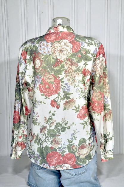 Chemise AUGURE vintage fleurie – Taille L