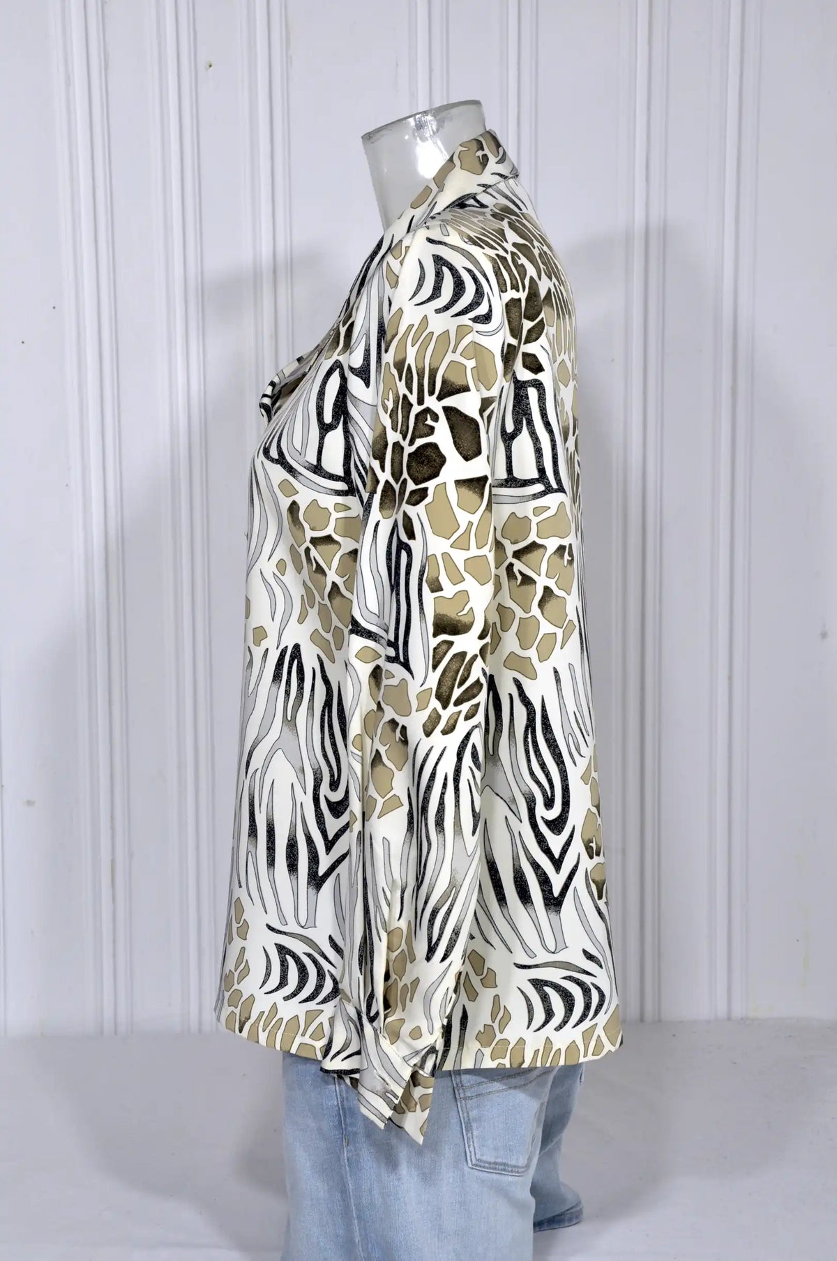 Chemisier vintage imprimé animalier – Taille M