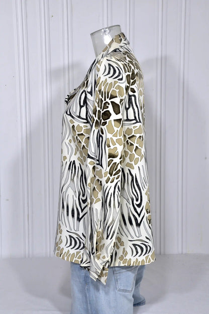 Chemisier vintage imprimé animalier – Taille M