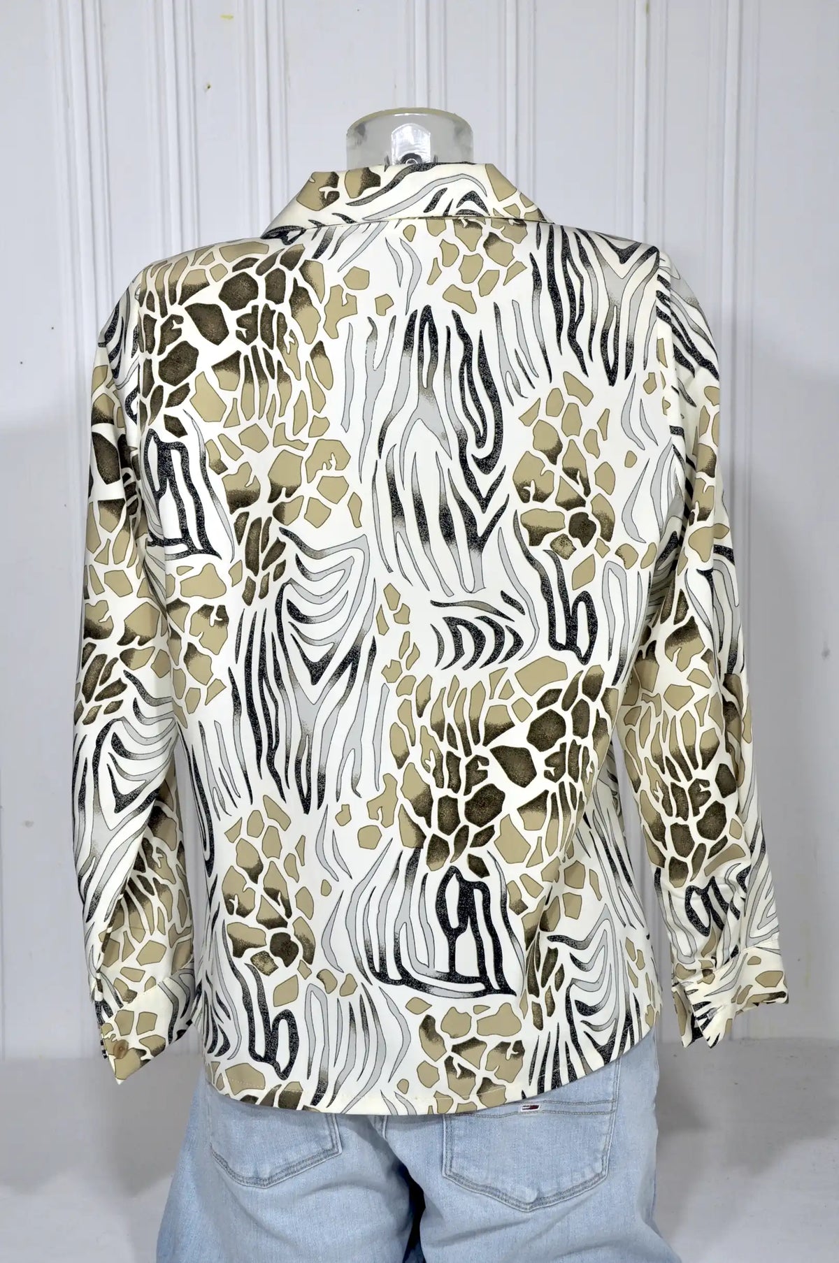 Chemisier vintage imprimé animalier – Taille M