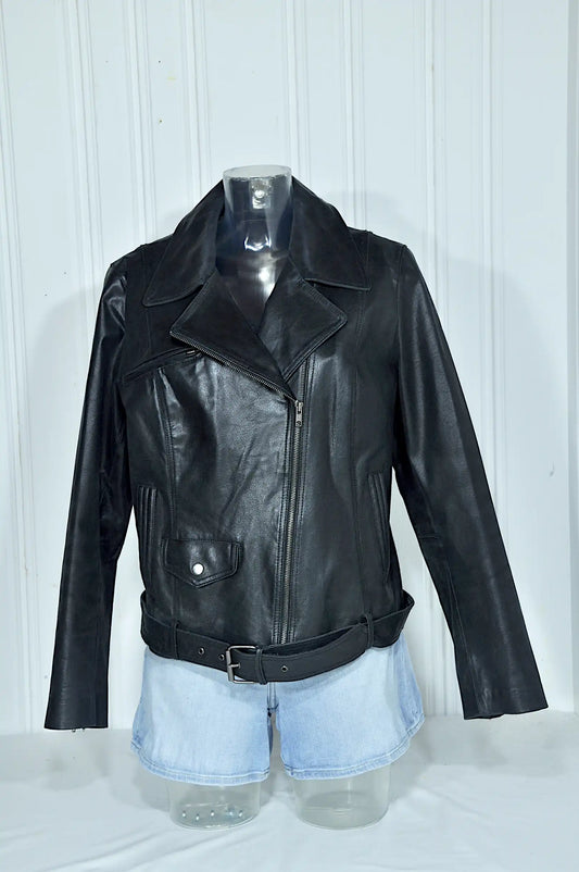 Perfecto en cuir noir Leathertex – Taille L / 42