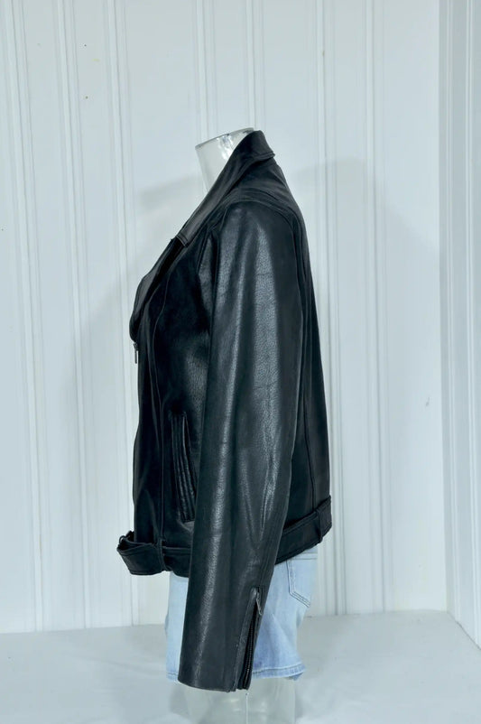 Perfecto en cuir noir Leathertex – Taille L / 42