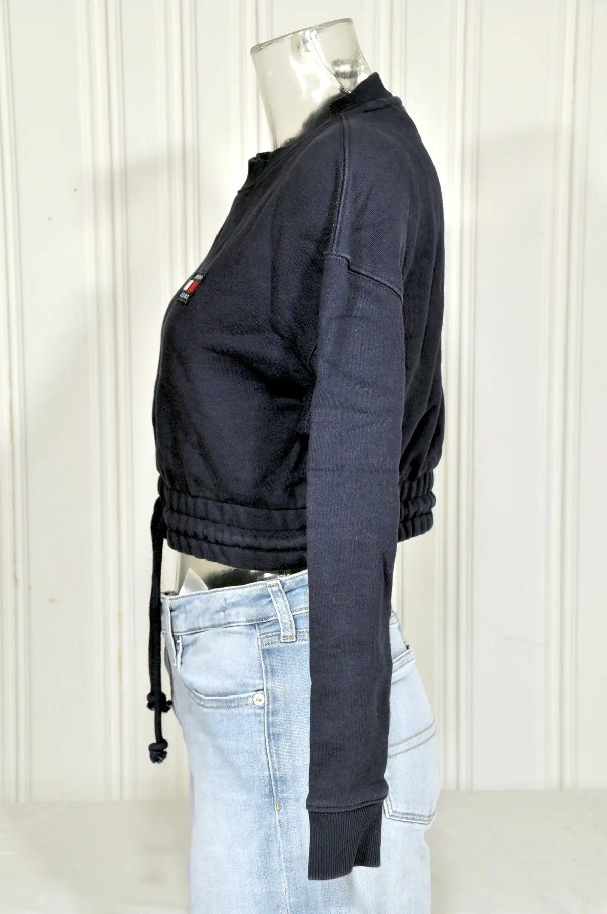 Sweat Crop Vintage Tommy Jeans Bleu Marine – Taille M