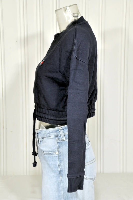 Sweat Crop Vintage Tommy Jeans Bleu Marine – Taille M