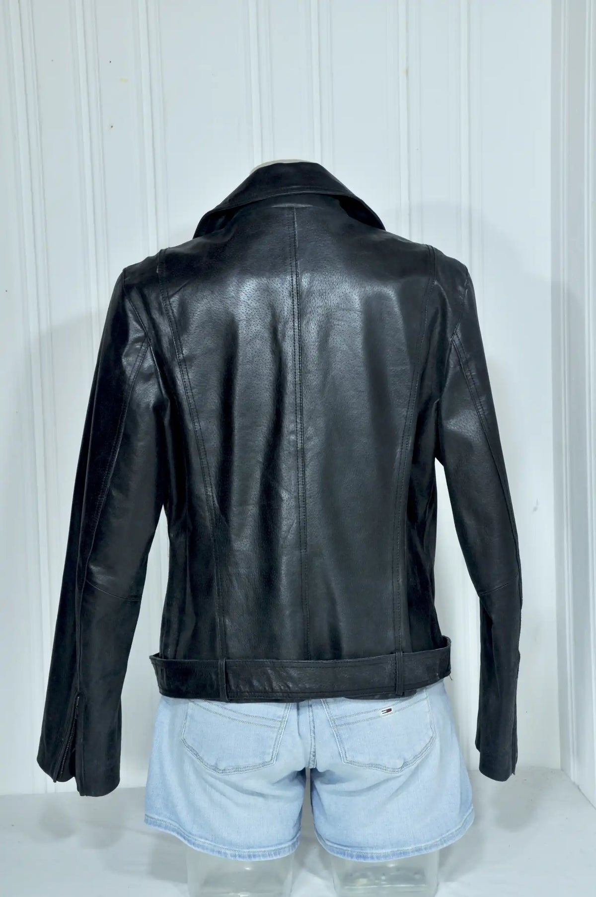 Perfecto en cuir noir Leathertex – Taille L / 42