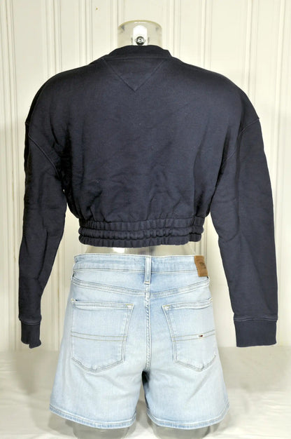 Sweat Crop Vintage Tommy Jeans Bleu Marine – Taille M