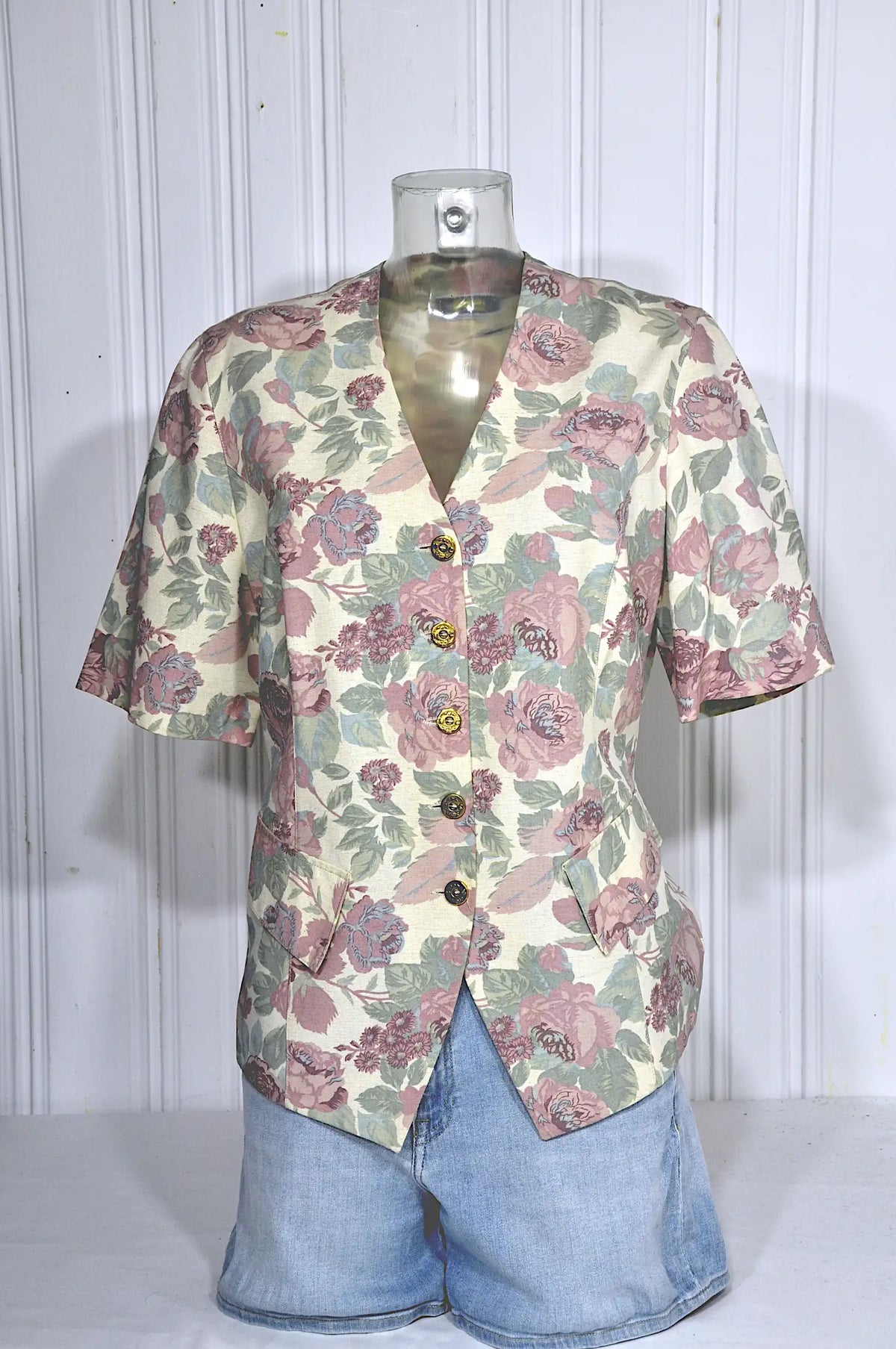 Veste KARTING vintage fleurie – Taille 42