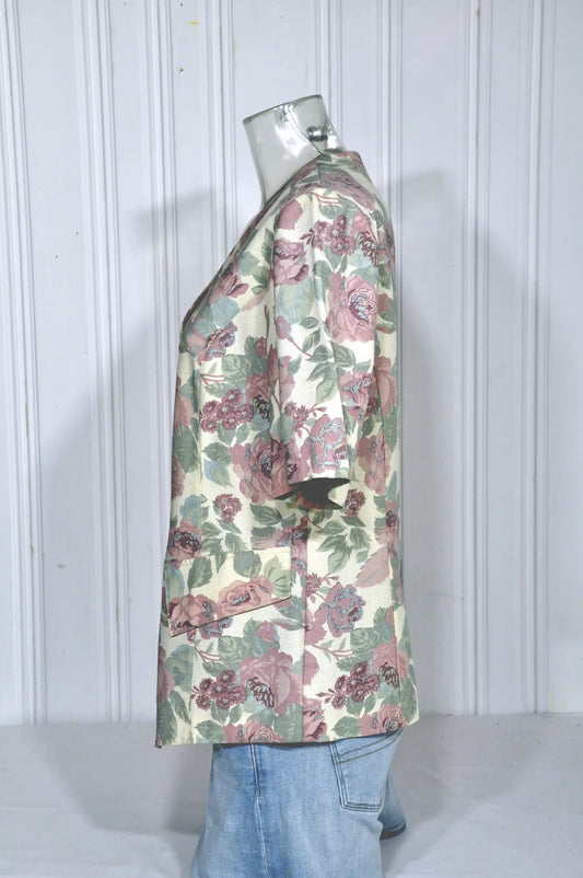 Veste KARTING vintage fleurie – Taille 42