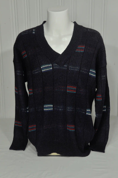 Pull vintage laine & alpaga bleu marine – Taille M
