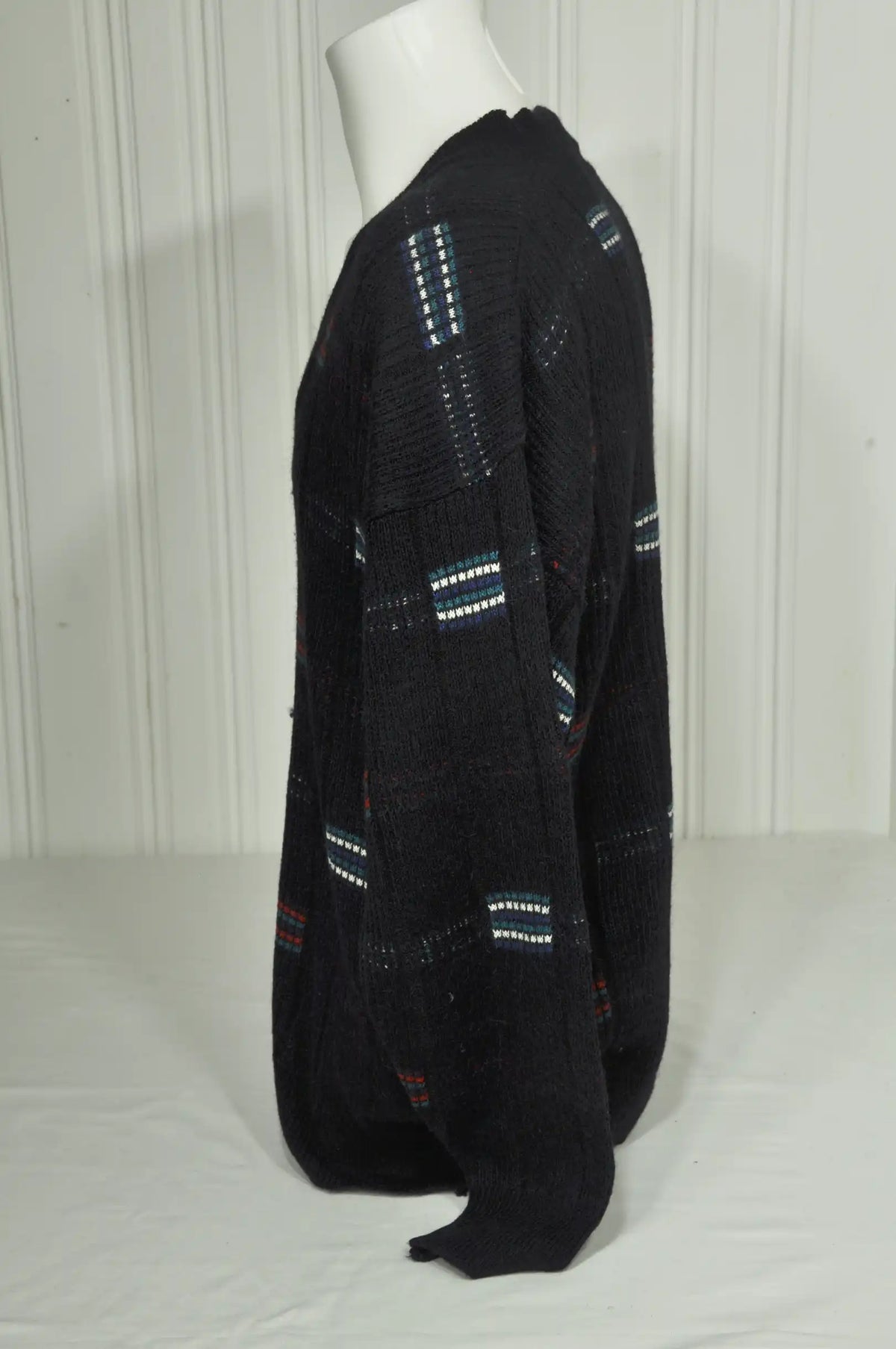 Pull vintage laine & alpaga bleu marine – Taille M