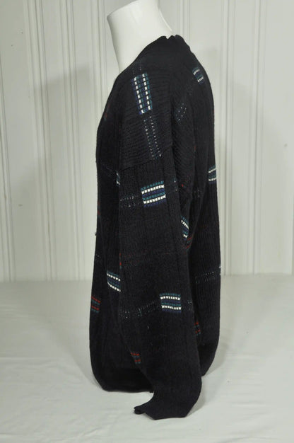 Pull vintage laine & alpaga bleu marine – Taille M