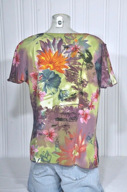Chemisier GUY DUBOIS vintage fleuri – Taille L