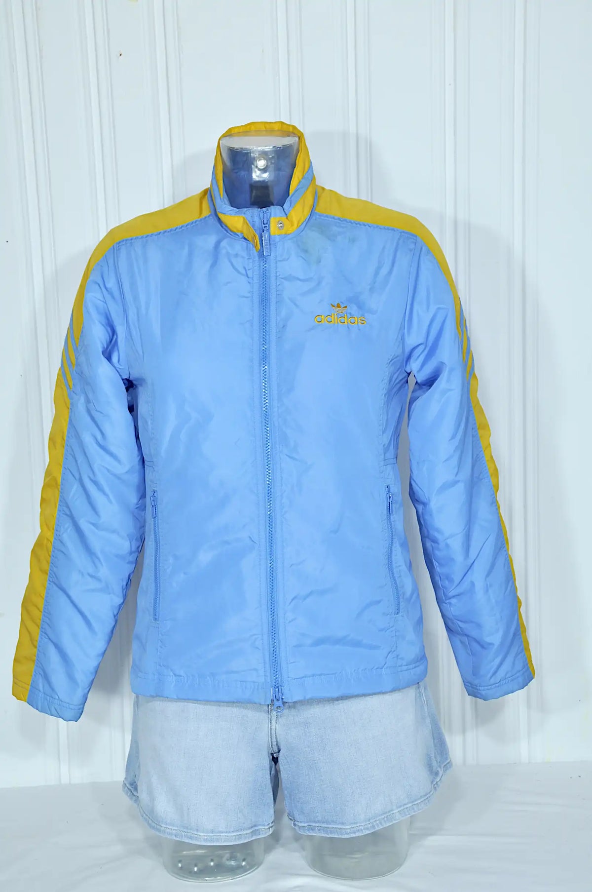 Veste adidas Originals femme bleu ciel et jaune – Taille 36