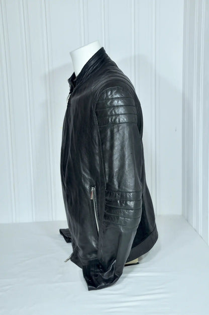 Blouson BOSS "Mercedes-AMG Petronas" en cuir d’agneau noir – Taille XL